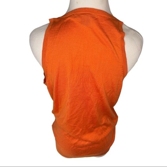 Pumpkin Orange Silk Cotton Blend Vest - Picture 3 of 8